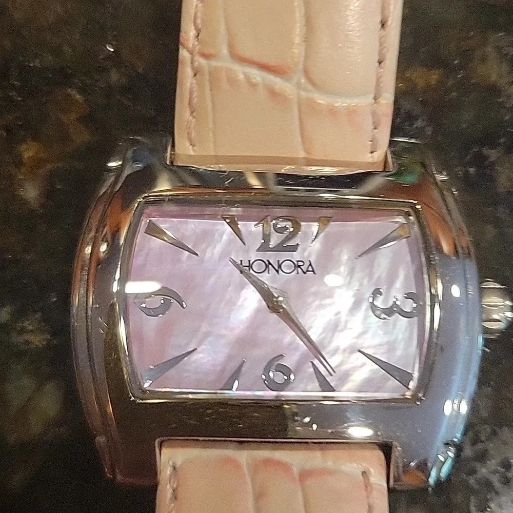 HONORA Watch Light Pink Genuine  Leather